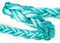 Corde d'amarrage en nylon polypropylène 8 brins vert et bleu