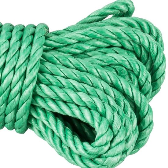 Usine en gros 3 brins de corde marine en corde PP verte pour la pêche et l'amarrage