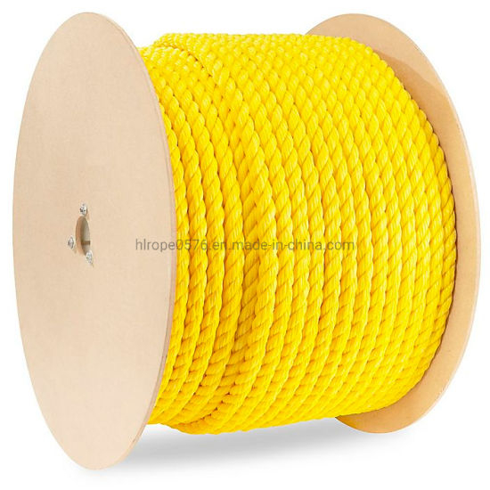 Corde de polyamide jaune tressée de 3 brin (nylon)