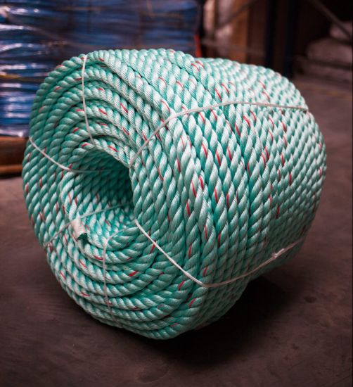Câble en poly vert de 8 mm avec points rouges (bobine de 220 m)