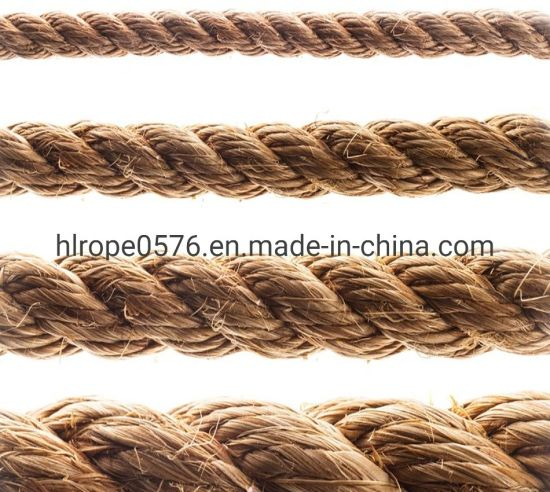 Corde d'amarrage en jute en corde de sisal de couleur 100% fibre naturelle