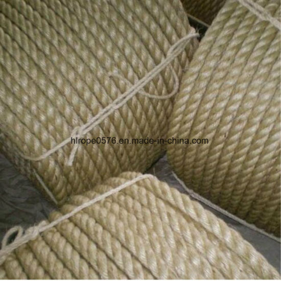 Corde de jute naturelle manille/sisal torsadée à 3/4 brins d'usine chinoise